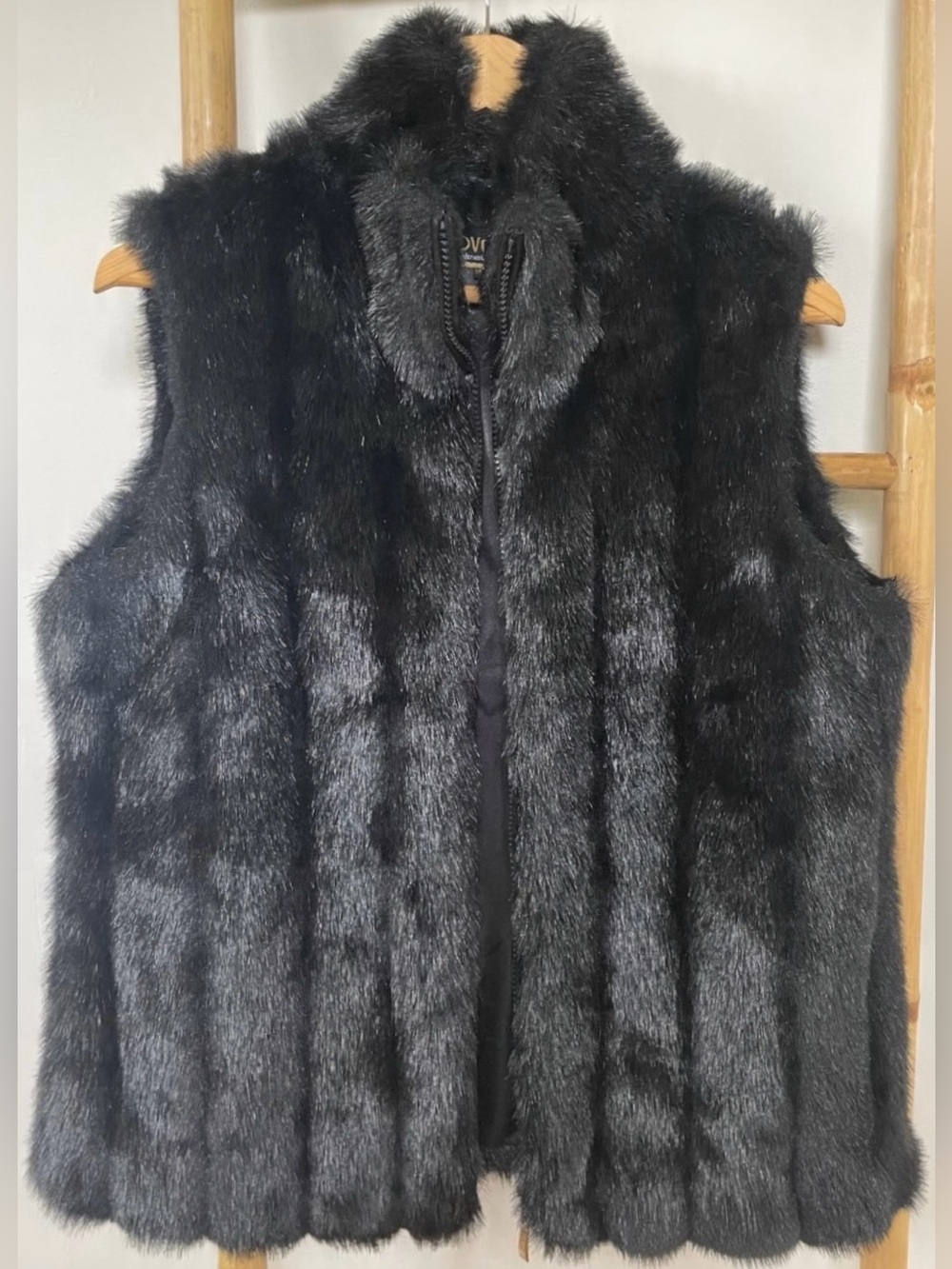 Vintage Faux Fur Black Vest